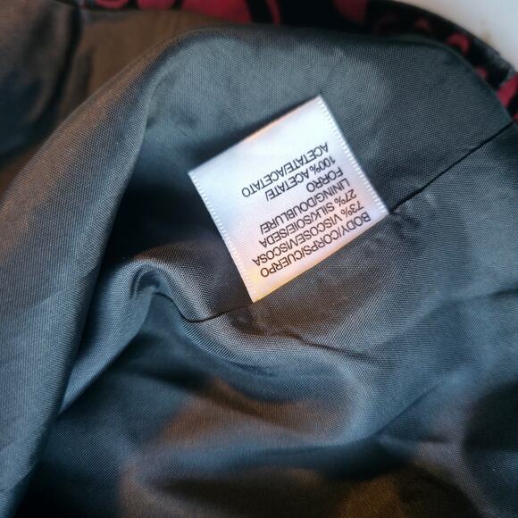 Romantic Goth Silk Blend Velvet Burnout Evening Jacket Floral Statement - Picture 13 of 15